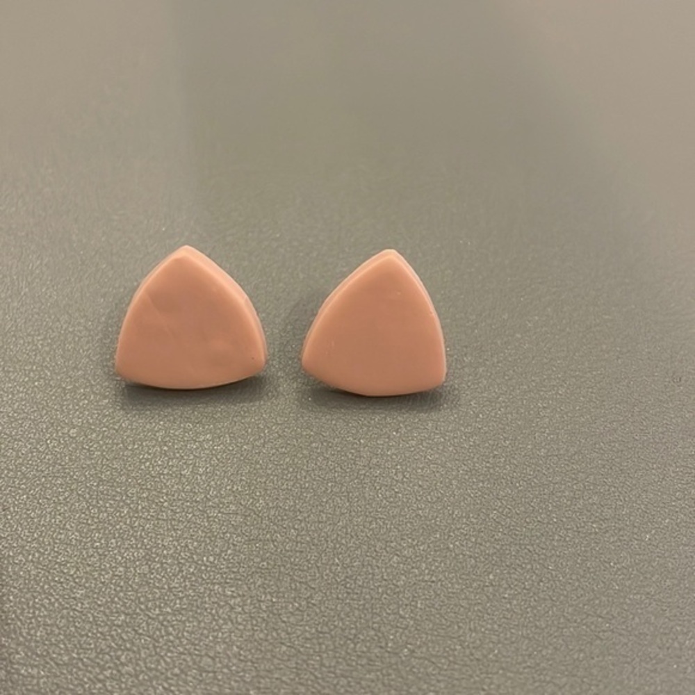Pink triangle earrings